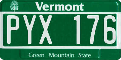 VT license plate PYX176