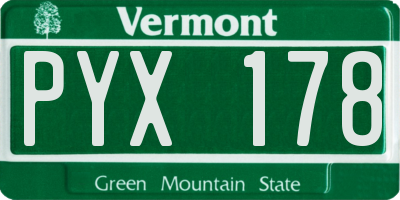 VT license plate PYX178