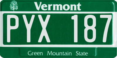 VT license plate PYX187