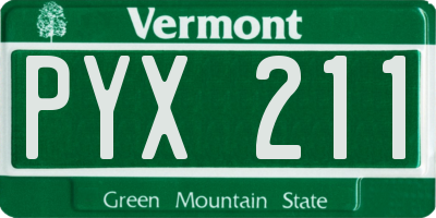VT license plate PYX211