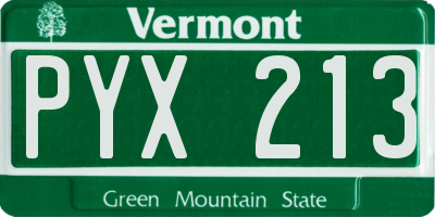 VT license plate PYX213