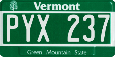 VT license plate PYX237