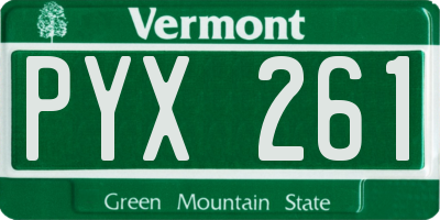VT license plate PYX261