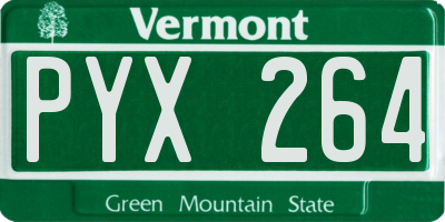 VT license plate PYX264
