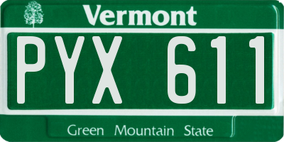 VT license plate PYX611