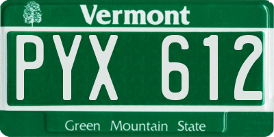 VT license plate PYX612