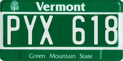 VT license plate PYX618