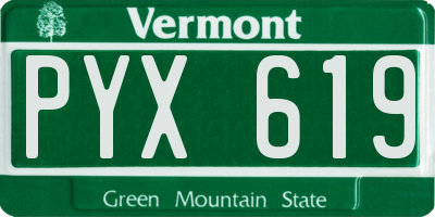 VT license plate PYX619