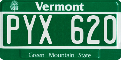 VT license plate PYX620