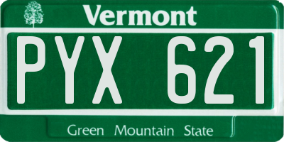 VT license plate PYX621