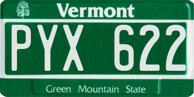 VT license plate PYX622