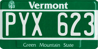 VT license plate PYX623