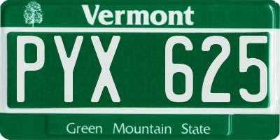 VT license plate PYX625