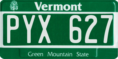 VT license plate PYX627