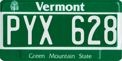 VT license plate PYX628