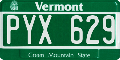 VT license plate PYX629
