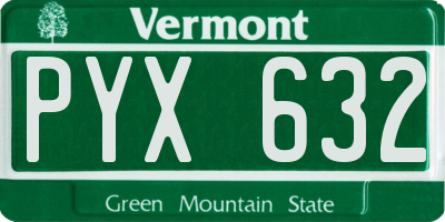 VT license plate PYX632