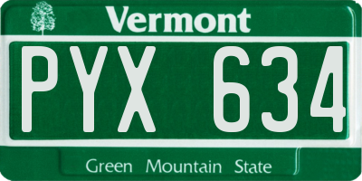 VT license plate PYX634