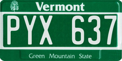 VT license plate PYX637