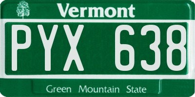 VT license plate PYX638