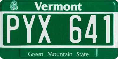 VT license plate PYX641