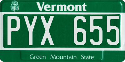 VT license plate PYX655