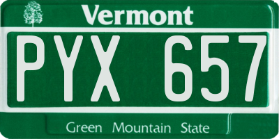 VT license plate PYX657