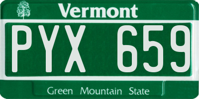 VT license plate PYX659