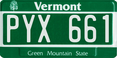 VT license plate PYX661