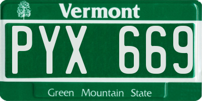VT license plate PYX669