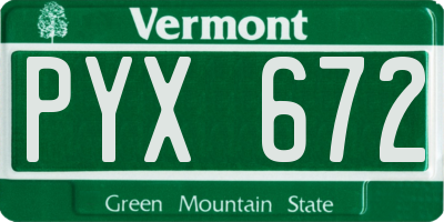 VT license plate PYX672