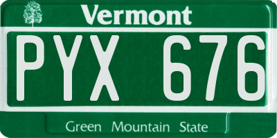 VT license plate PYX676