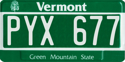 VT license plate PYX677