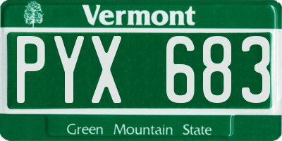 VT license plate PYX683