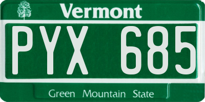 VT license plate PYX685
