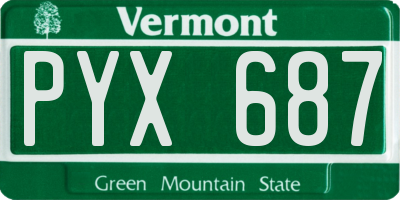 VT license plate PYX687