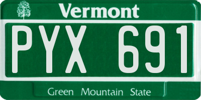 VT license plate PYX691