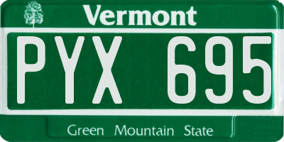 VT license plate PYX695