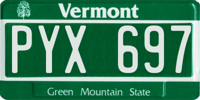 VT license plate PYX697