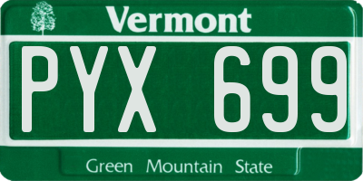 VT license plate PYX699