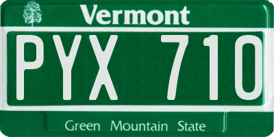 VT license plate PYX710