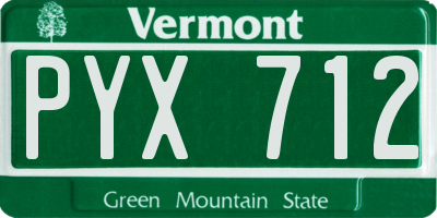 VT license plate PYX712