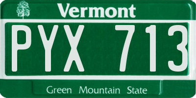 VT license plate PYX713