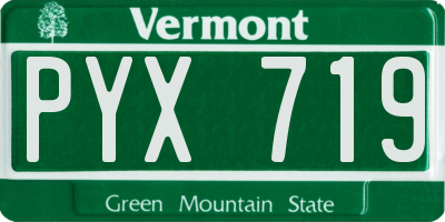 VT license plate PYX719