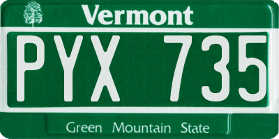 VT license plate PYX735