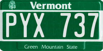 VT license plate PYX737