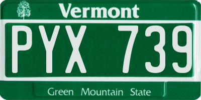 VT license plate PYX739
