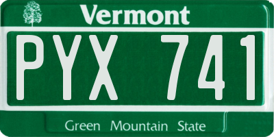 VT license plate PYX741