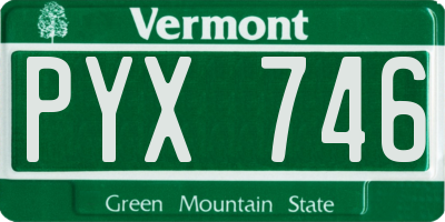 VT license plate PYX746