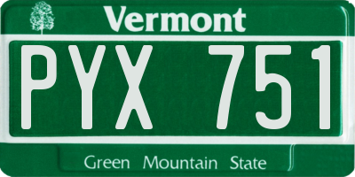 VT license plate PYX751